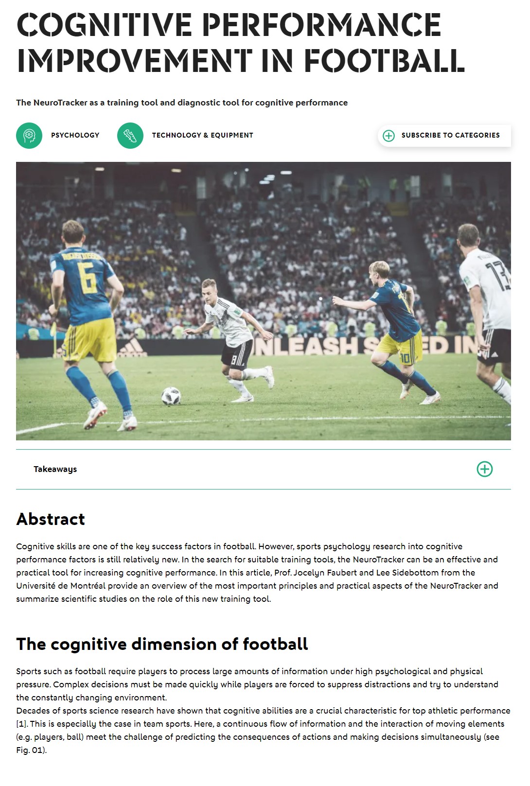Miglioramento cognitivo delle prestazioni calcistiche