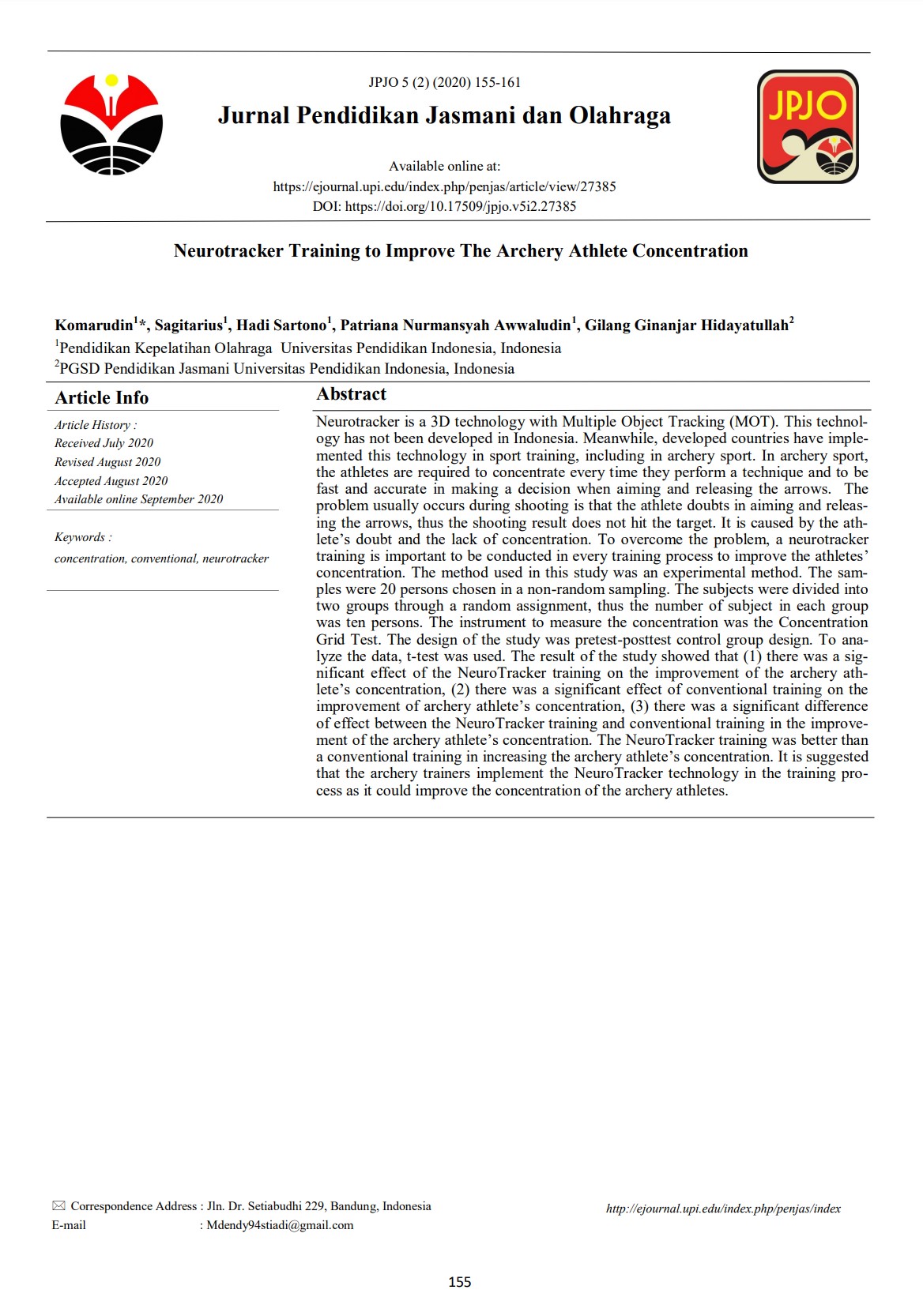NeuroTracker Training to Improve Archery Athlete Concentration