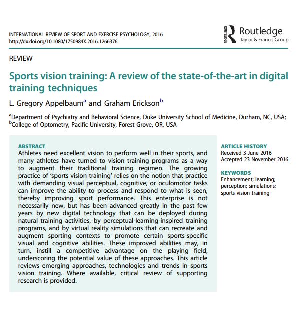 Sports Vision Training: A Review of the State-of-the-Art in Digital Training Techniques