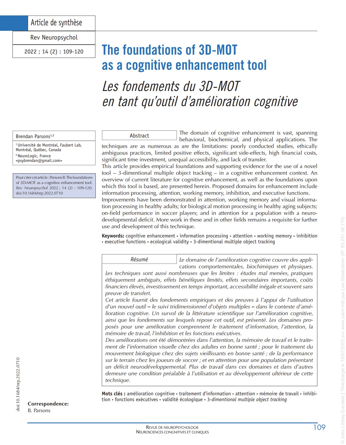 I fondamenti del 3D-MOT come strumento di potenziamento cognitivo